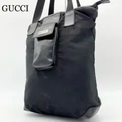 【美品】グッチ ジャッキー レザー 内側 GG柄 バケツ トート キャンバス