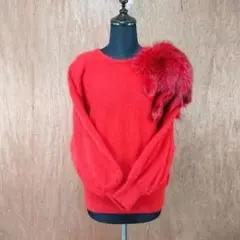 高級 美品 イタリア製 毛皮 アンゴラ ニット セーター レトロ ヴィンテージ