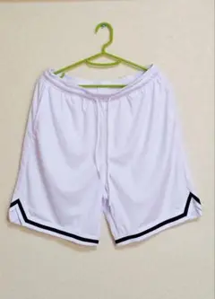 メンズ　バスケットショートパンツ　白　S(JP-L)サイズ