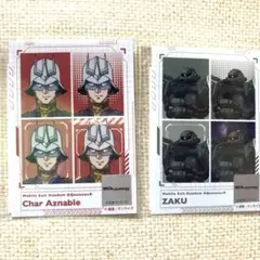 シャア・アズナブル&ザク B賞 ミニイラストシート ミニゲーム景品 ジークアクス