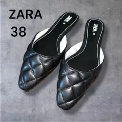 未使用品　ZARA ミュール 黒 38サンダル 美品 春夏 レディース