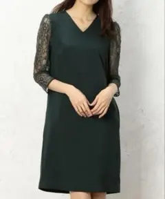 GB Peツイル×レース Vネック ワンピース