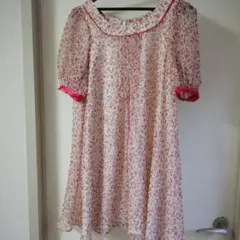 #シェロー#chereaux#シフォンワンピ#小花柄#ワンピース#ピンク#白#M