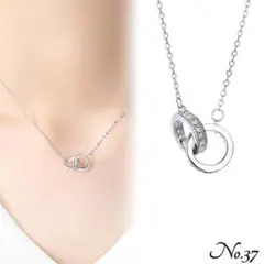 【新品】ダブルフープネックレス アクセサリー ネックレス シルバー レディース