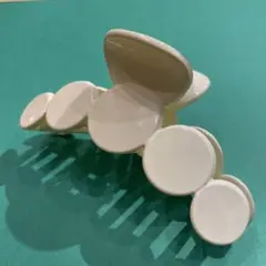 ホワイト 丸型ヘアクリップ 約10cm