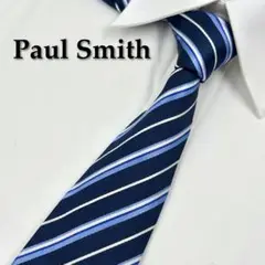 ✨️美品✨️ Paul Smith ネクタイ ストライプ 光沢感 ブルー