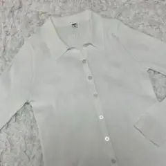 ユニクロ リブポロカーディガン 長袖