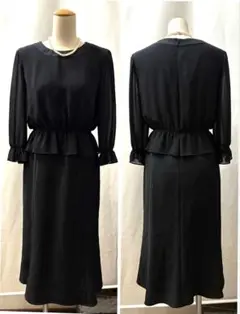 美品9号　東京ソワール　黒　喪服礼服　フォーマルワンピース　ブラック　セレモニー