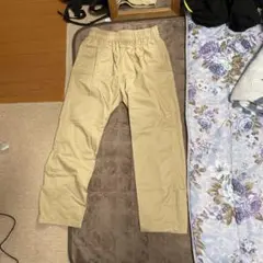 ベージュ チノパン ゴムウエスト