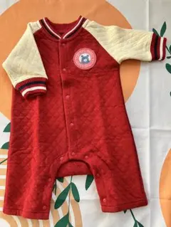 赤いロンパース 60-70cm キルティング