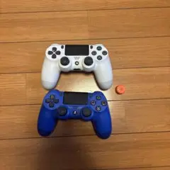 PS4 純正コントローラー 青 白 セット フリーク付き