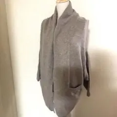 MACPHEE マカフィー フーデッドマント カーディガン カシミヤ混 1