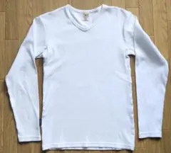 AVIREX アビレックス ミニワッフル Vネック長袖Tシャツ ホワイト