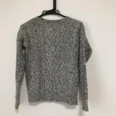 UNIQLOユニクロ レディース 白×黒 ケーブルニットセーター S