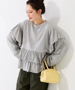 FREAK'S STORE フリル ルーズ ロングスリーブ Tシャツ