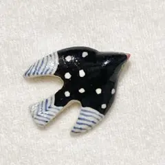 鳥　陶器ボタン