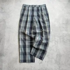 90s lacoste check two tuck wide slacks