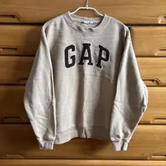 GAP ロゴ入り 裏起毛 トレーナー ベージュ