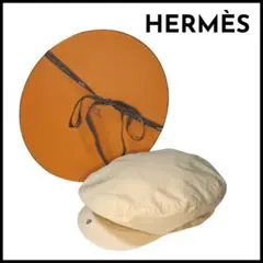 HERMS ヘルメス ハンチング ライトベージュ 帽子 コットン