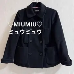 MIUMIU クロス ピーコート ネイビー　サイズ36 Miu Miu（ミュウミュウ）ダウンコート 黒 サイズ:36(XS位