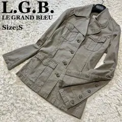 希少品 LGB ルグランブルー ジャケット ボタン 袖 グレー S ミリタリー