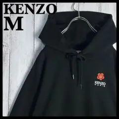 5635【美品】ケンゾー☆フラワーワッペン刺繍入りパーカー NIGO 人気黒