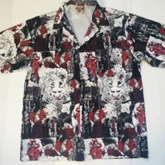 新品未使用　XL 和柄　般若柄　プリントシャツ