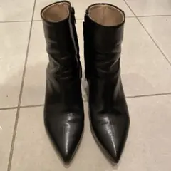 FABIO RUSCONI ブラック レザー ブーツ