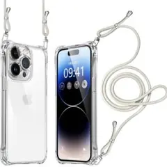 iPhone 14 pro ケース クリア ショルダー 耐衝撃 レンズ 肩掛け