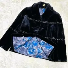 美品☆希少模様入り☆サガミンク シェアードミンク KSG コート 最高級銀タグ