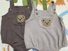 クマ刺繍サロペット2色セット