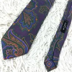 未使用級 ETRO ペイズリー柄 シルクジャカード マルチ くすみカラーネクタイ