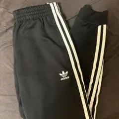 adidas ブラック 3本ライン ジャージパンツ