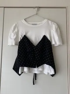 ドット柄ビスチェTシャツ