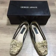 used!正規品 ジョルジオアルマーニ ローファー パイソン柄 24センチ