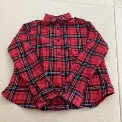 UNIQLO キッズ 長袖シャツ 140cm レッド・ブラックチェック