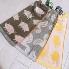 おりこうエプロン ひよこ ブタ アヒル 3枚 エプロン スタイ 介護 動物