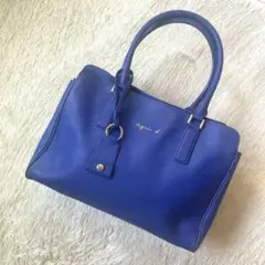 【オシャレ】agnes b. ハンドバッグ BLUE チャーム 青 アニエスベー