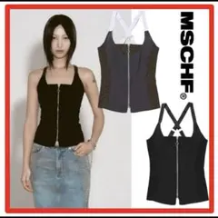 MSCHF ミスチーフ　STRAP ZIP UP SLEEVELESS ブラック