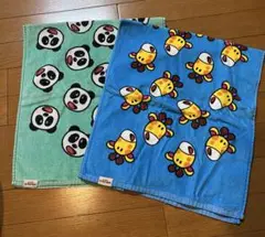 【たべっ子どうぶつ】 フェイスタオル２枚セット きりん　パンダ