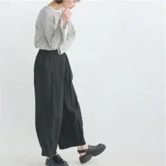 《オムネス》【M】ダンプサーカスバルーンパンツ ブラック ウォッシュ加工
