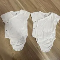 H&M オーガニックコットン　半袖ロンパース　前開き