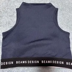 BEAMS DESIGN ネイビー ハイネック ベアトップ M