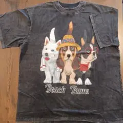 Beach Bums 犬柄 Tシャツ 両面プリント XL相当