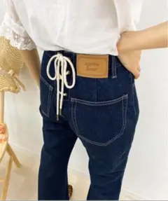 apres jour アプレジュール レースアップフレアパンツ デニム