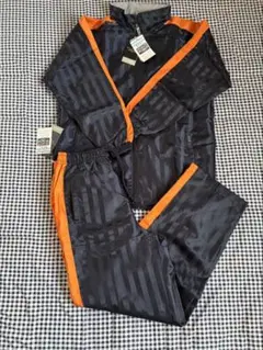 カロライン　撥水加工　ジャージ上下　ネイビー＆オレンジ Sサイズ