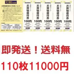 東武ストアお買い物優待100円券110枚セット11000円分★最終出品