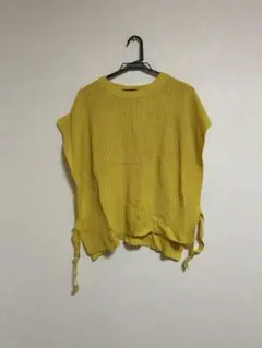 【biri. 】イエローリブ編みトップス　メンズL