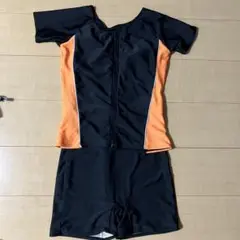 スポーツ用水着 ブラック/オレンジ セット
