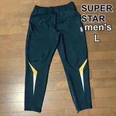 スーパースター　メンズ　ジャージ　パンツ　スポーツ　レトロ　紺青　L